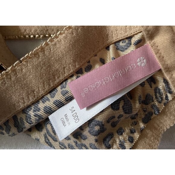 Comfort Choice Womens Leopard Print Soft Bra 54 DDD Adjustable Straps Wireless - Picture 5 of 6